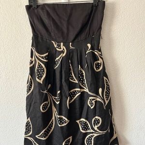 Maeve Women's Black+Beige Strapless Linen Dress - Size 6